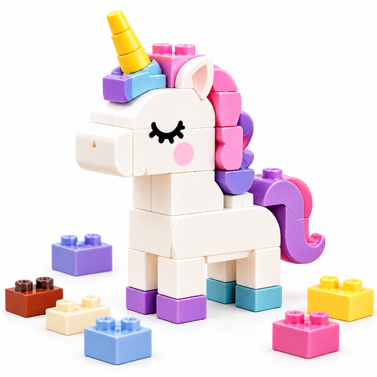Xevqari™ Magical Rainbow Unicorn Building Block Set