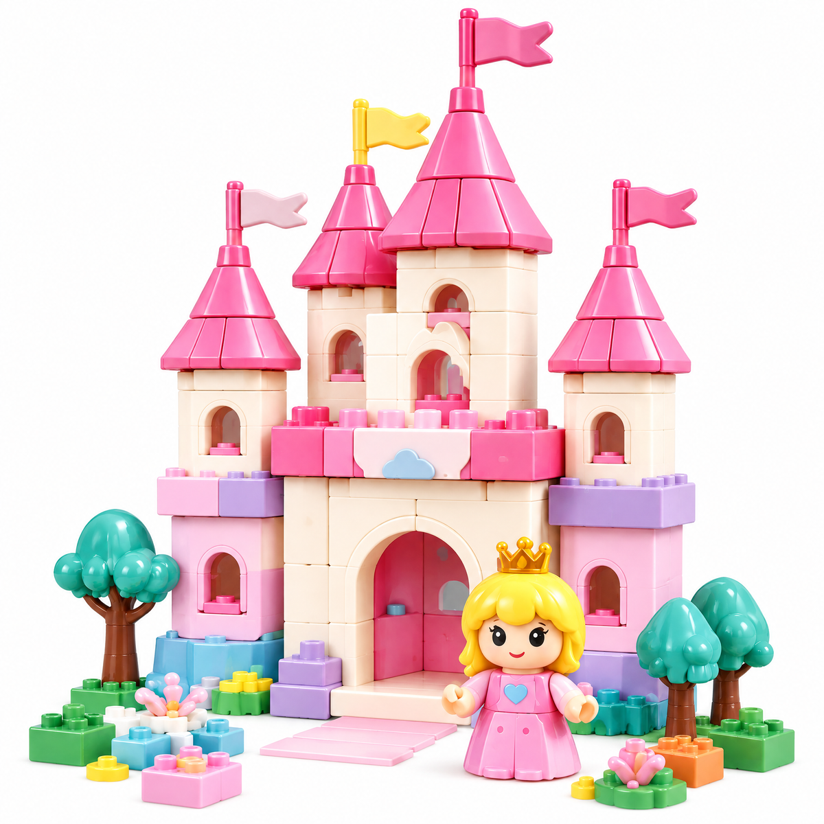 Xevqari™ Pink Princess Castle Building Block Set