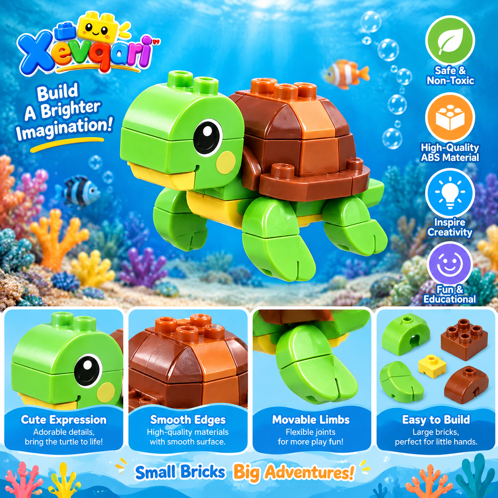 Xevqari™ Little Ocean Turtle Building Block Set
