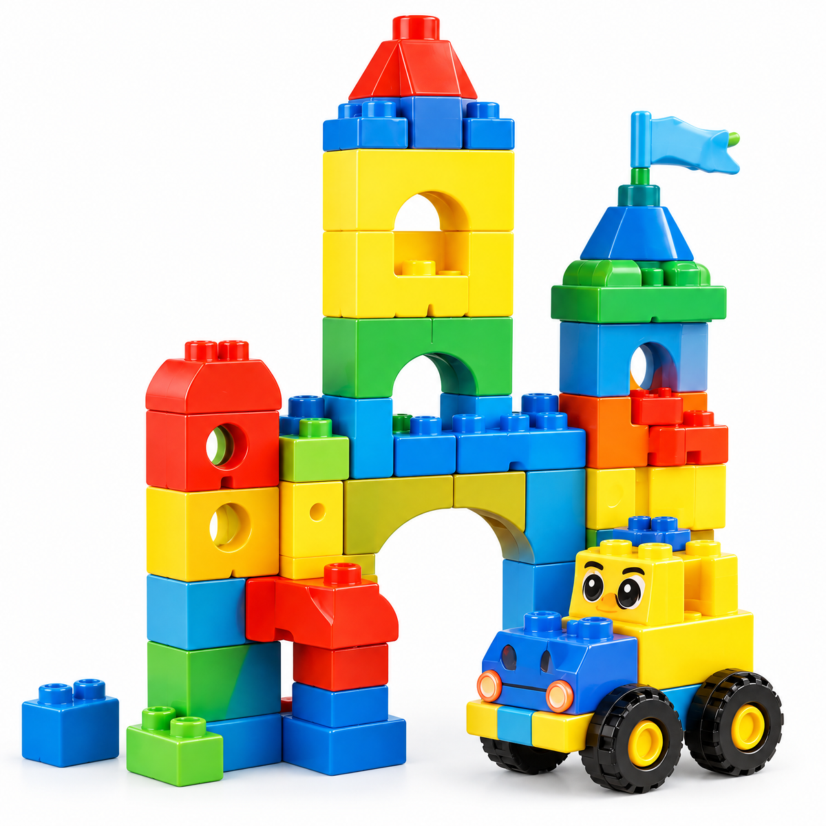 Xevqari™ Rainbow Castle & Toy Truck Building Set