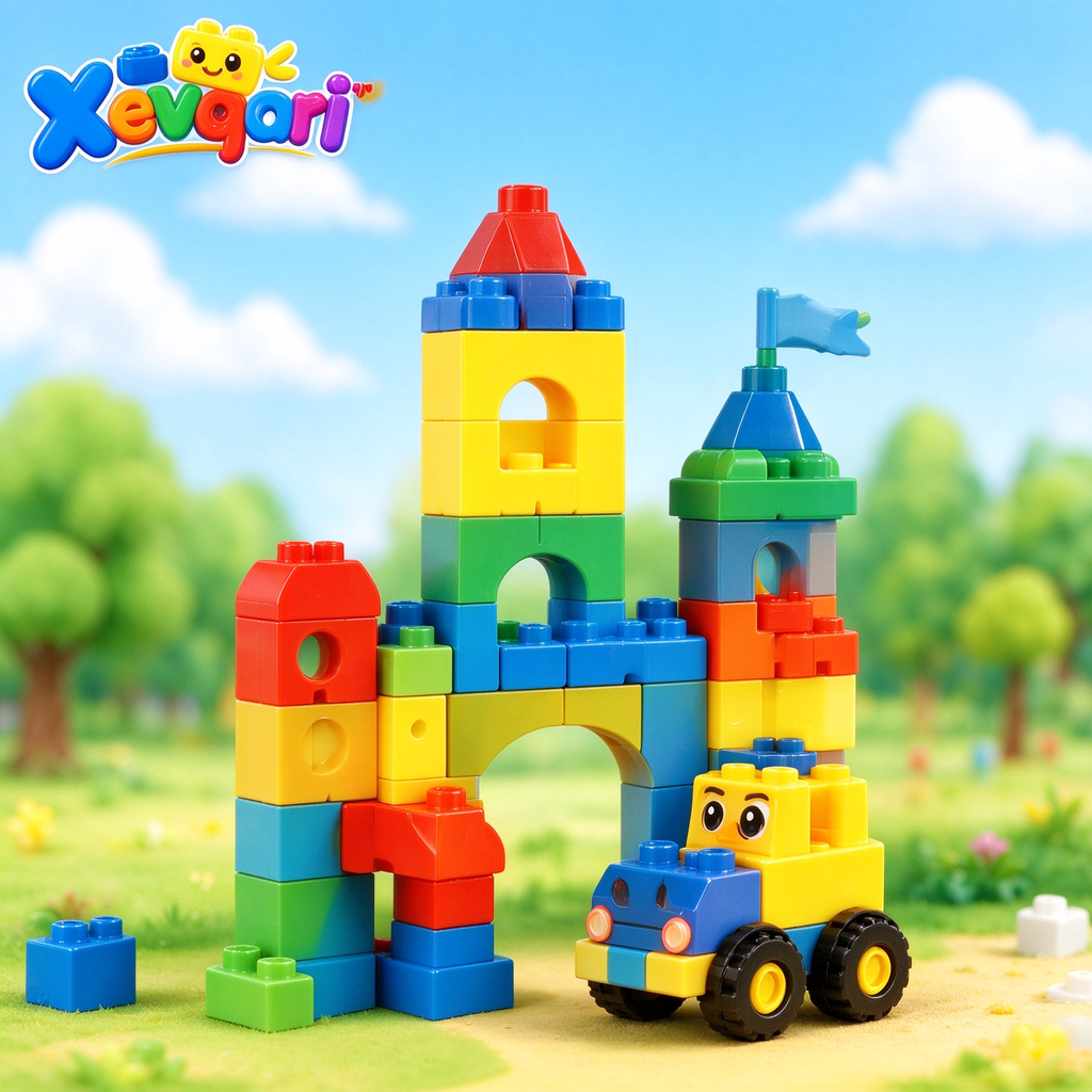 Xevqari™ Rainbow Castle & Toy Truck Building Set